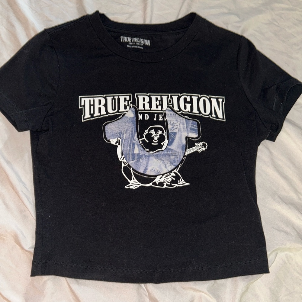 True Religion Kids Black Tee with Graphic Design
